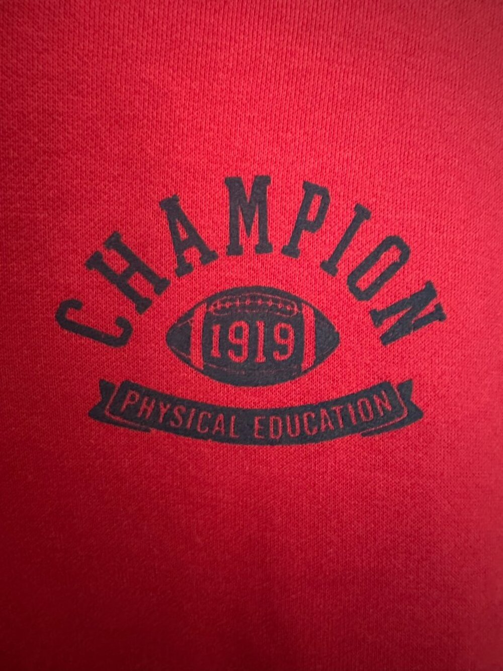Champion Sweatshirt Women Large Red 1/4 Snap Cropped Pullover Fleece w/ Collar - Picture 6 of 14